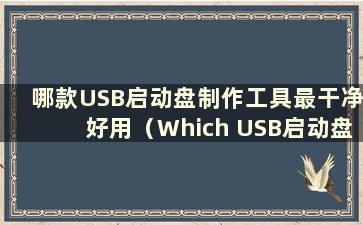 哪款USB启动盘制作工具最干净好用（Which USB启动盘制作工具最简单好用）